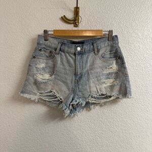Aeropostale Vintage High-Rise Denim Shorty Shorts Size 8